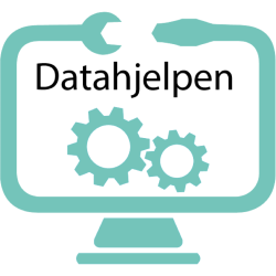 Datahjelpen logo med hvit bakgrunn