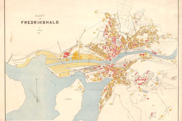 Kart fra 1905 over Fredrikshald og Fredriksten festning.