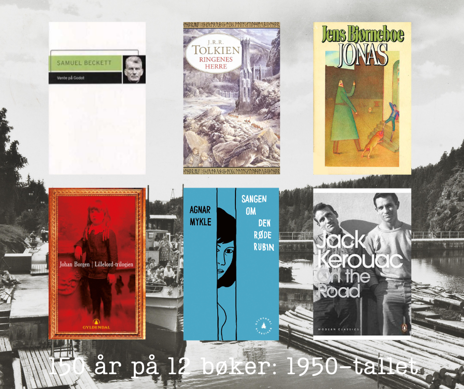 Bildet viser seks boktitler utgitt på 1950-tallet